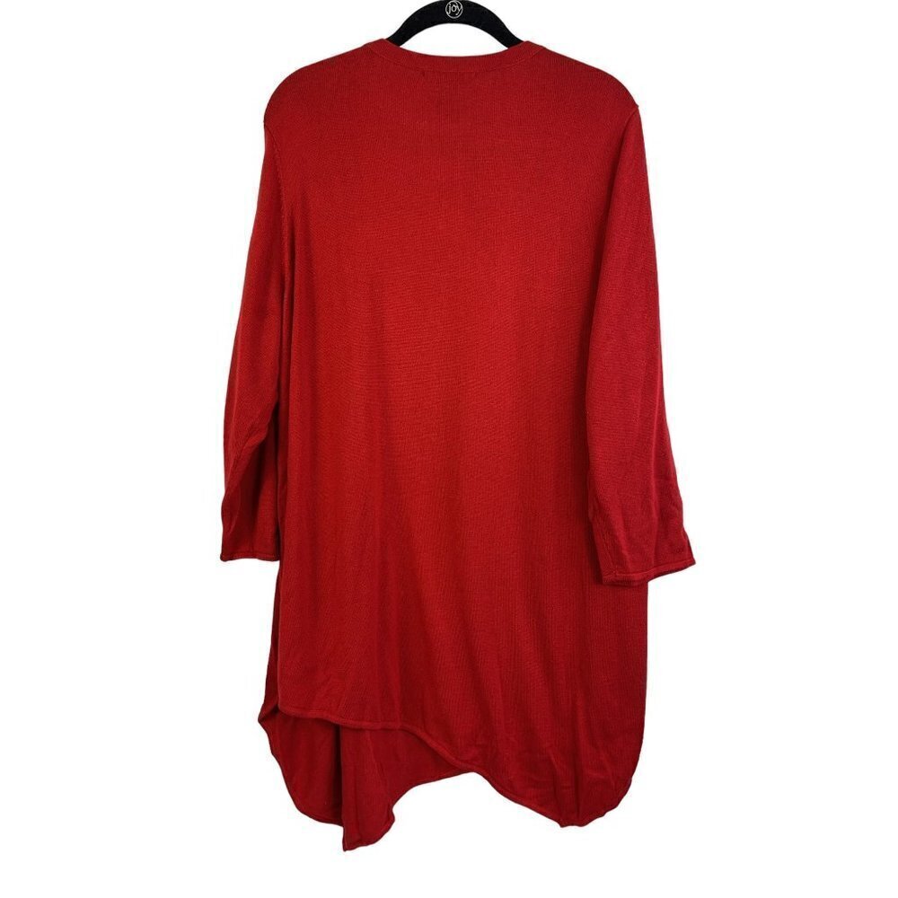 Chelsea & Theodore Women's Jeweled Neck Red Sweater - Picture 2 of 6